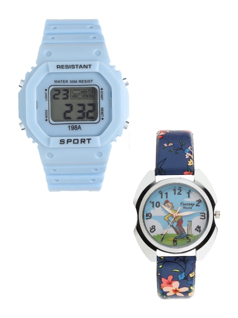 

Fantasy World Unisex Kids Grey Dial & Blue Straps Analogue and Digital Watch FW-198A-BL-017-CH-SL2