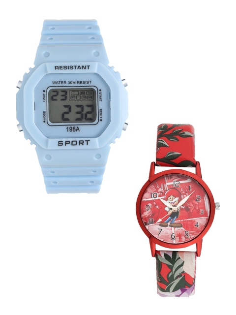 

Fantasy World Unisex Kids Grey Dial & Blue Straps Analogue and Digital Watch FW-198A-BL-012-CH-RD3