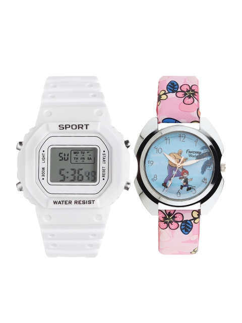 

Fantasy World Unisex Kids Grey Printed Dial & White Straps Analogue Watch FW-198A-WH-017-CH-SL1