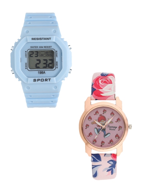 

Fantasy World Unisex Kids Grey Printed Dial & Blue Straps Digital Watch FW-198A-BL-016-CH-RG2