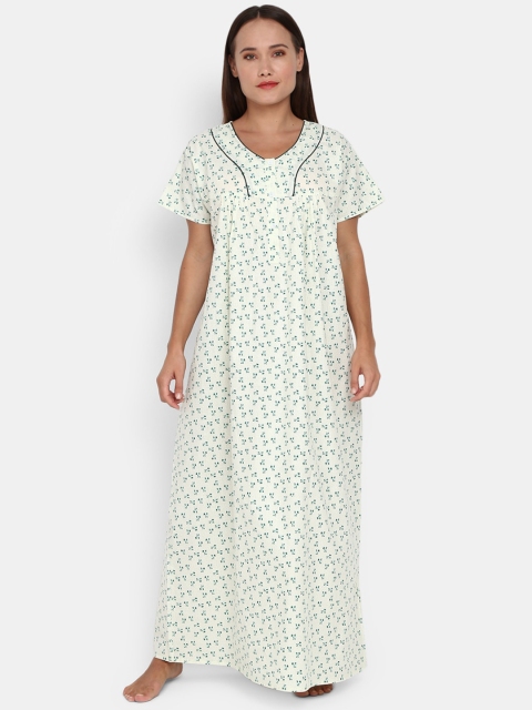 

V-Mart Yellow Printed Maxi Nightdress