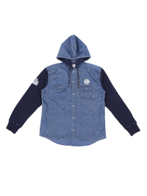 

Gini and Jony Boys Navy Blue Casual Shirt