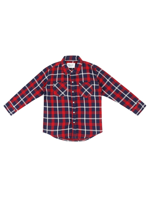

Gini and Jony Boys Red Tartan Checks Checked Casual Shirt