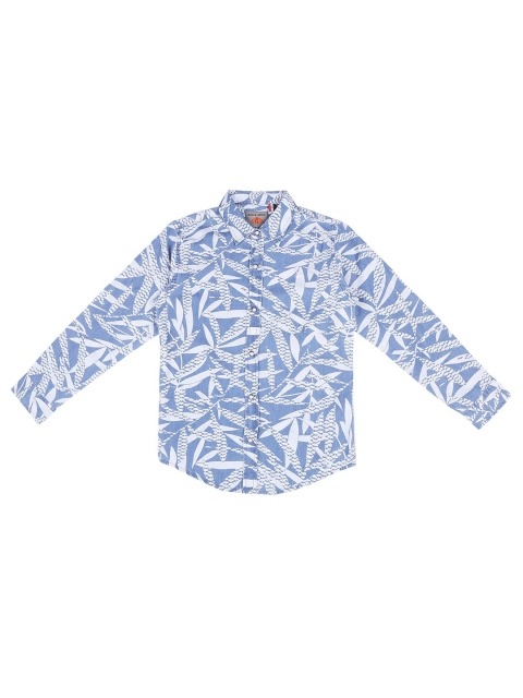 

Gini and Jony Boys Blue Printed Casual Shirt