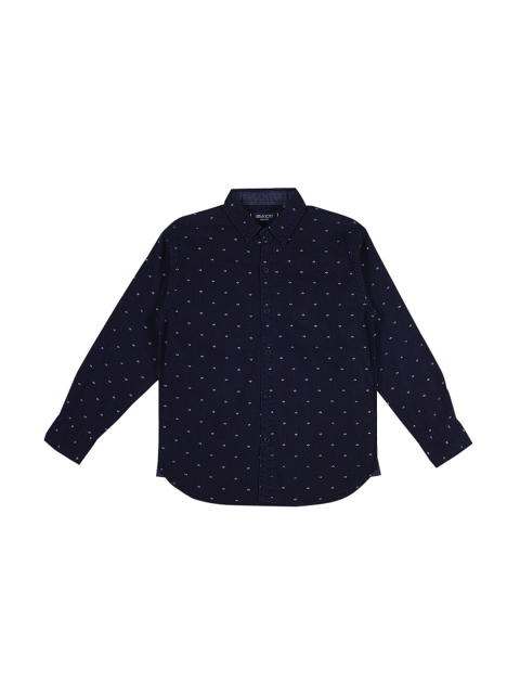 

Gini and Jony Boys Navy Blue Printed Casual Shirt