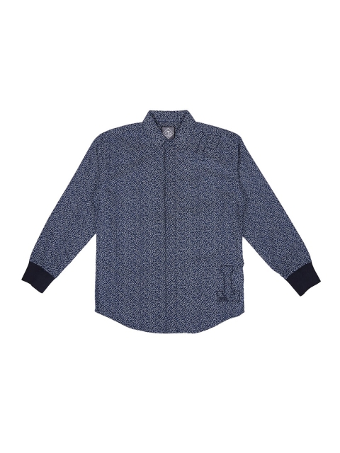 

Gini and Jony Boys Navy Blue Printed Casual Shirt
