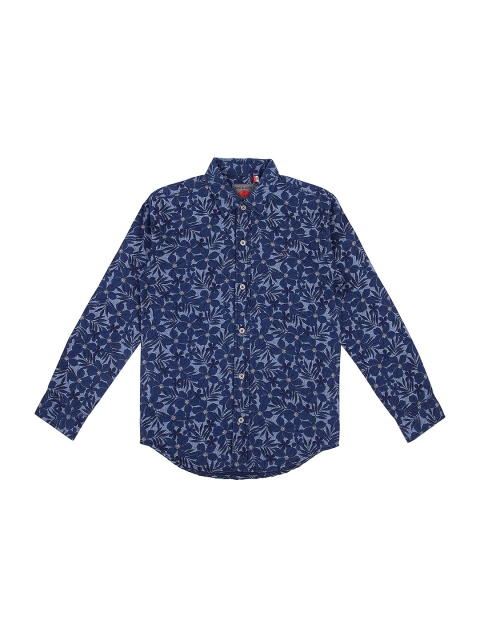 

Gini and Jony Boys Navy Blue Floral Printed Casual Shirt