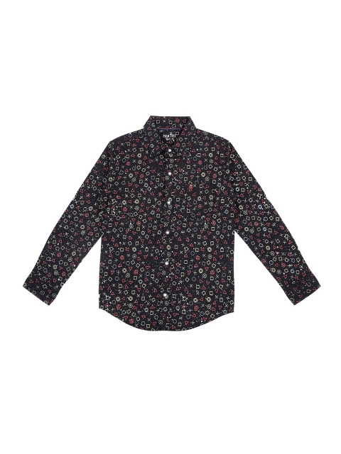 

Gini and Jony Boys Black Floral Printed Casual Shirt