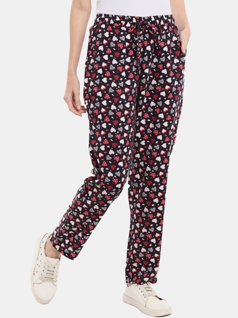 

V-Mart Women Black & Red Printed Rayon Track Pant