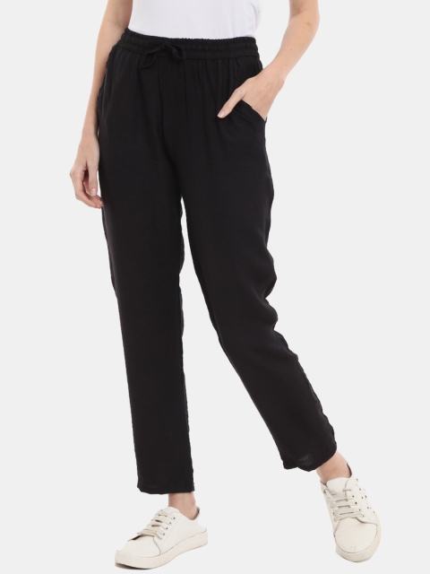 

V-Mart Women Black Solid Track Pants