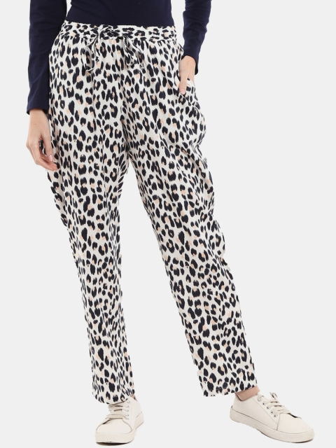 

V-Mart Women Off-White & Black Printed Track Pant