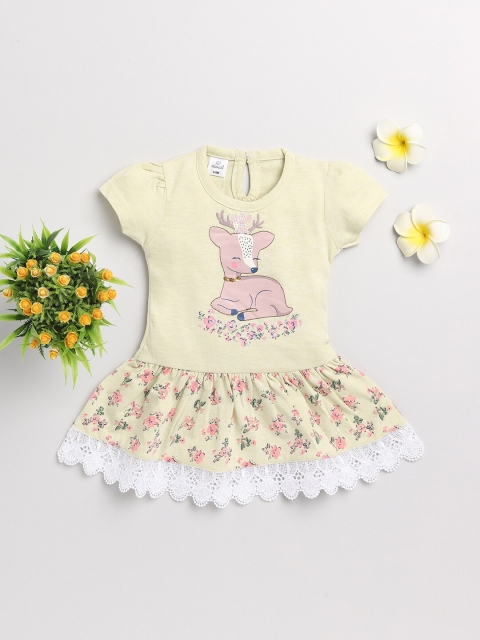

Olio Kids Green Floral Drop-Waist Dress