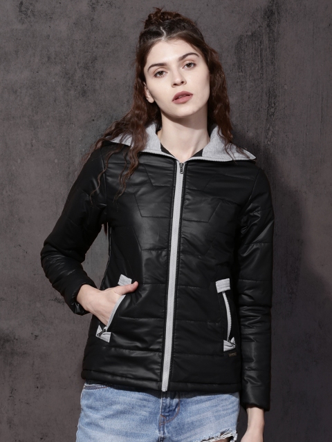 

Roadster Women Black Solid Jacket
