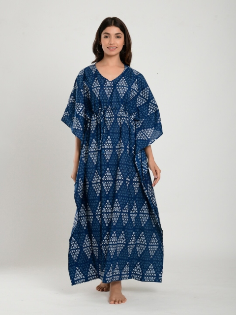 

CRAFIQA Women Blue Nightdress