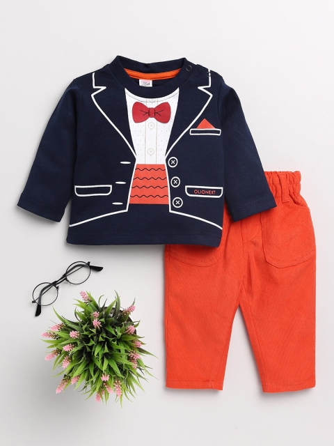 

Olio Kids Boys Blue Printed Shirt with Trousers