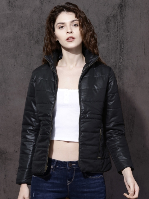 

Roadster Women Black Solid Puffer Jacket