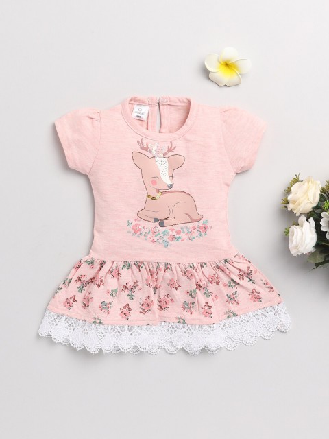 

Olio Kids Peach-Coloured Floral Dress