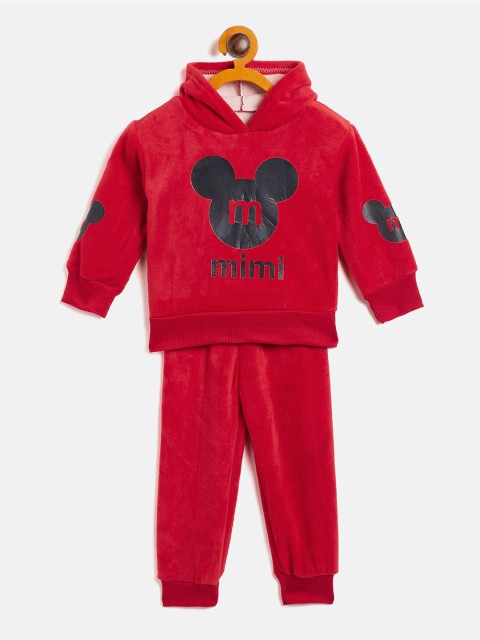 

Camey Unisex Kids Red Printed Top with Pyjamas