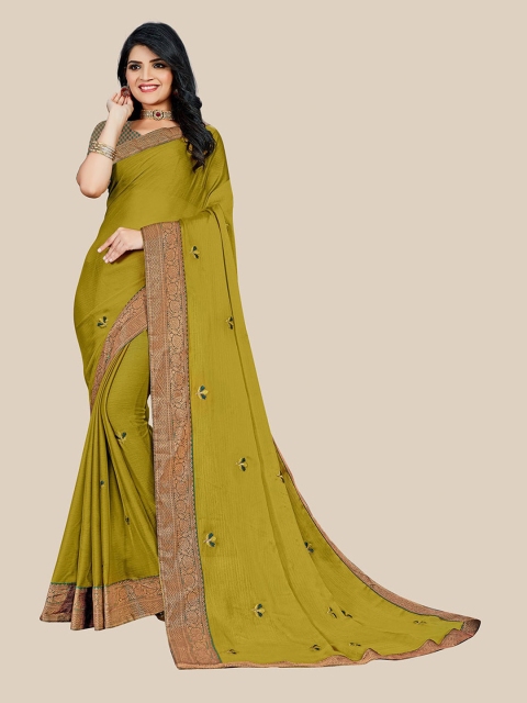 

UNITED LIBERTY Women Olive Sarees