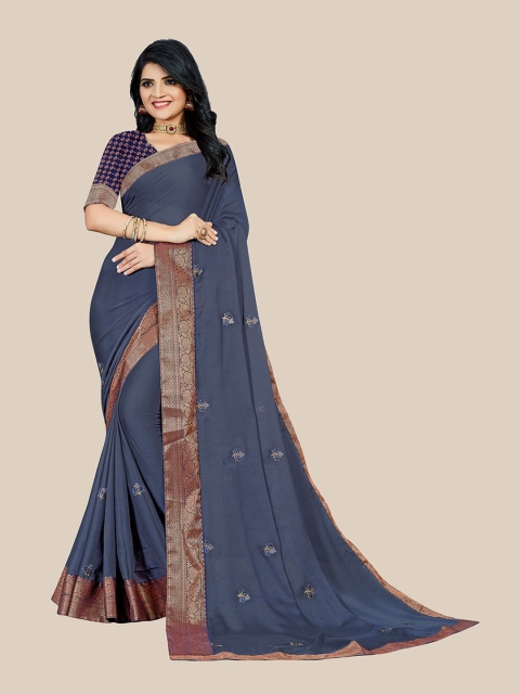 

UNITED LIBERTY Women Grey Sarees
