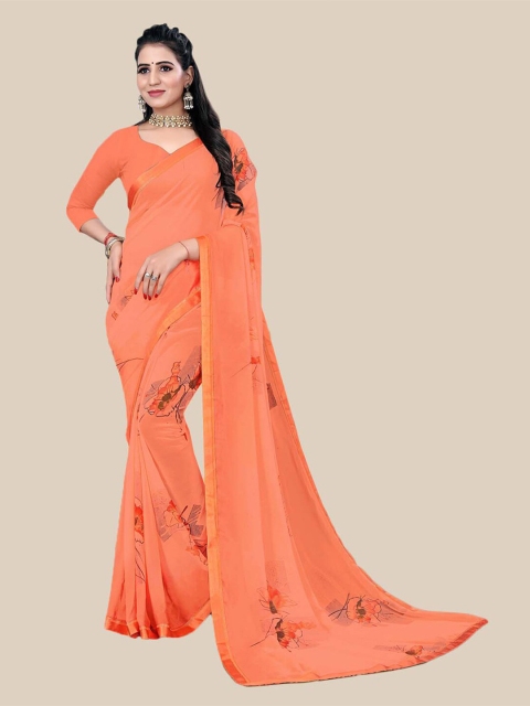 

UNITED LIBERTY Women Orange Sarees