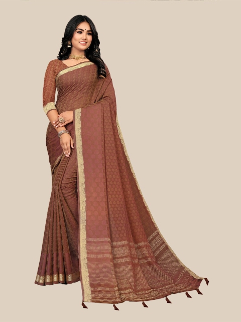 

UNITED LIBERTY Women Brown Sarees