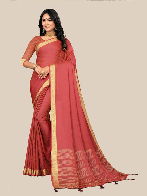 

UNITED LIBERTY Women Red Sarees