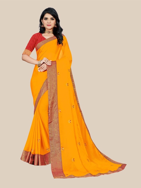 

UNITED LIBERTY Women Orange Sarees