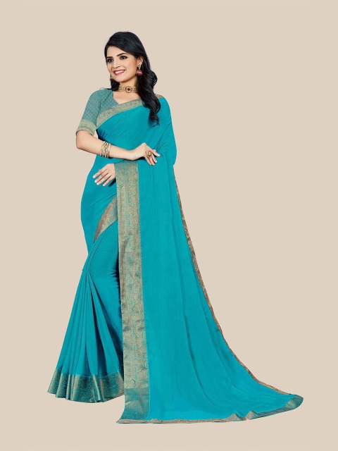 

UNITED LIBERTY Women Teal Sarees