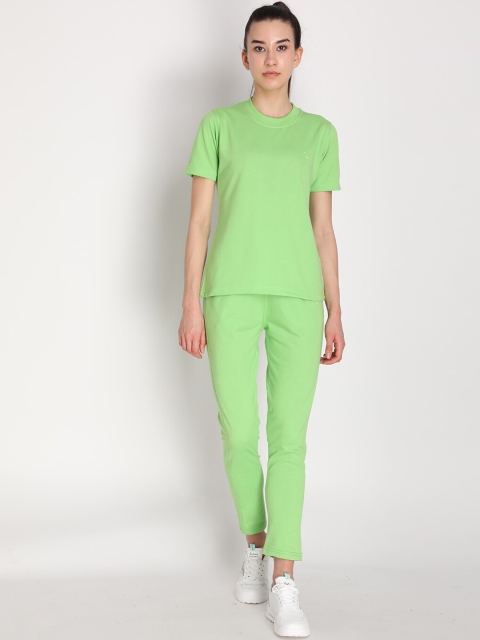 

Chkokko Women Lime Green Solid Top & Track Pant Set