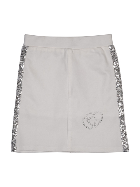 

Albion Girls White & Silver Embellished Straight Skirt
