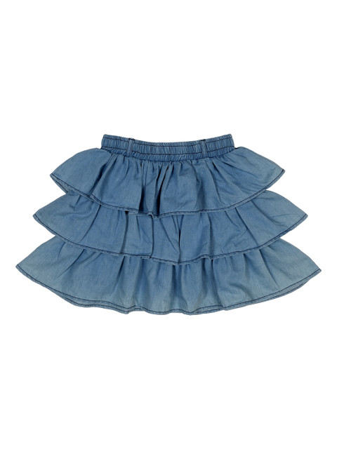 

Albion Girls Blue Solid Knee-Length Skirts