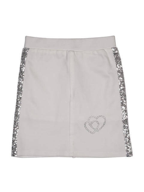 

Albion Girls White Solid A-Line Knee Length Skirts