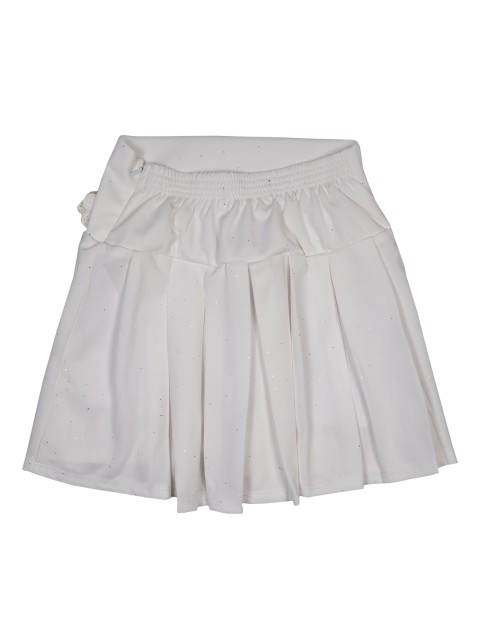 

Albion Girls White Solid Pleated Skirt