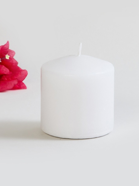 

Home Centre White Solid Unscented Pillar Candle