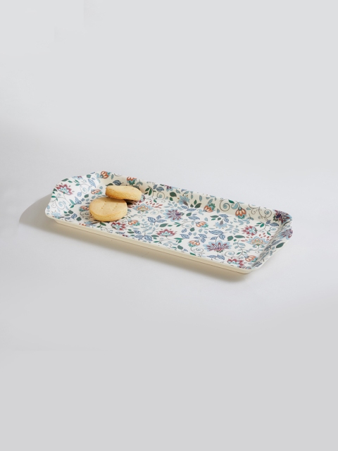 

Home Centre White & Blue Printed Fibre Platter
