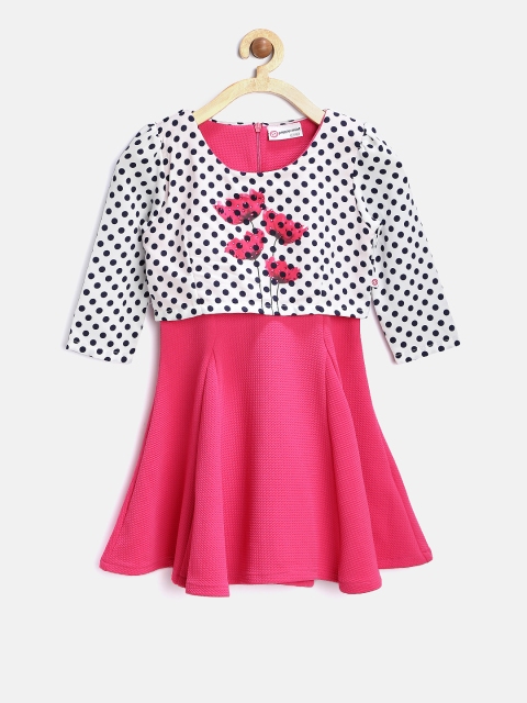 

Peppermint Girls White Printed Layered Dress