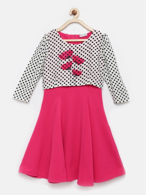 

Peppermint Girls Pink Printed A-Line Dress