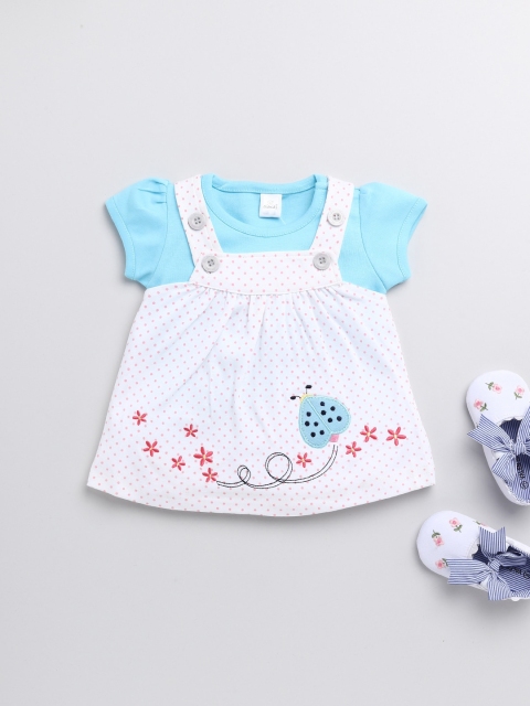 

Olio Kids Girls Blue & White Printed T-shirt with Shorts