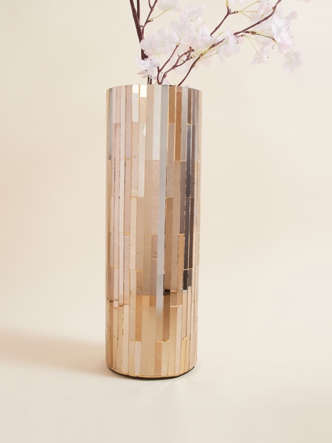 

Home Centre Gold-Toned Textured Glass Vase