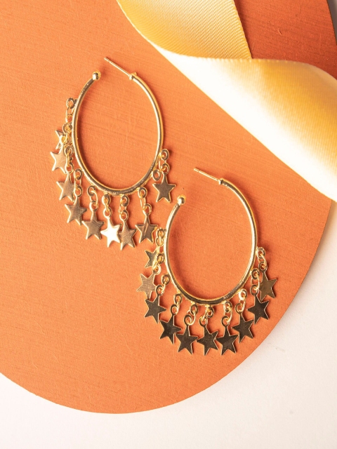 

Jewelz Gold-Toned Contemporary Hoop Earrings