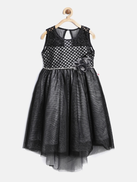 

Peppermint Girls Black Embellished Fit & Flare Dress