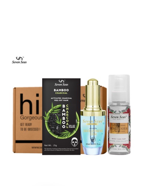 

Seven Seas Face Care Set for Glowing Skin - Face Mask 25g - Face Serum 30ml - Toner 120ml, Multi