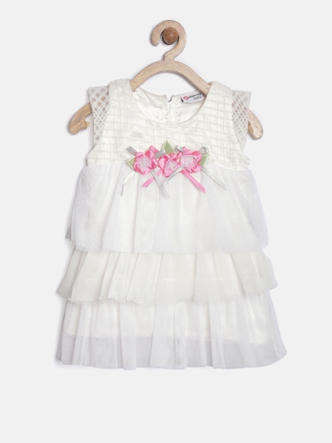 

Peppermint Girls Off-White Tiered A-Line Dress