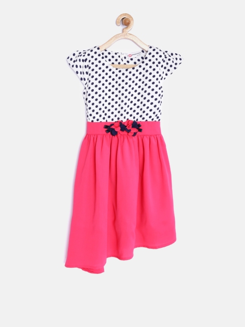 

Peppermint Girls Pink Fit and Flare Dress with Polka Dots