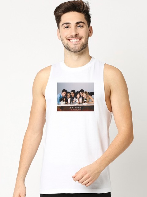 

Bewakoof Men White Printed Innerwear Vests