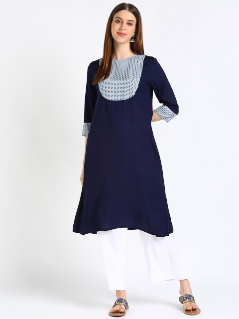 

shashvi Blue & Blue Floral Printed Kurti