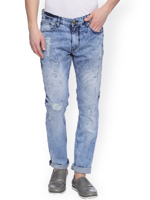 

Breakbounce Men Blue Slim Fit Mildly Distressed Stretchable Jeans