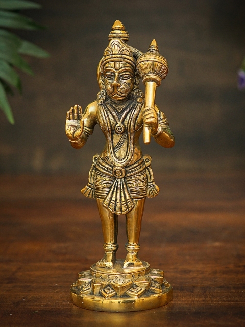 

StatueStudio Gold-Toned Textured Hanuman Standing Showpiece