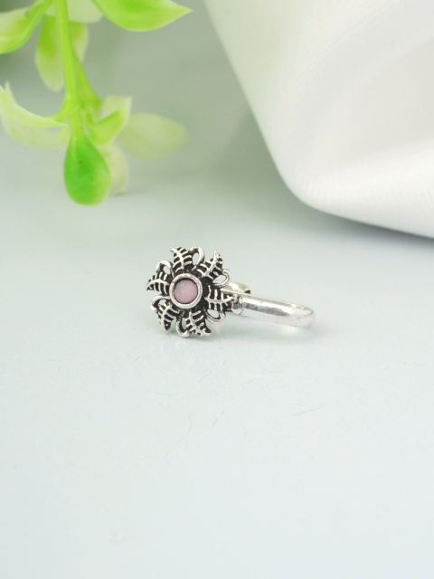 

Urmika Silver-Toned Ethnic Oxidised Nosepin